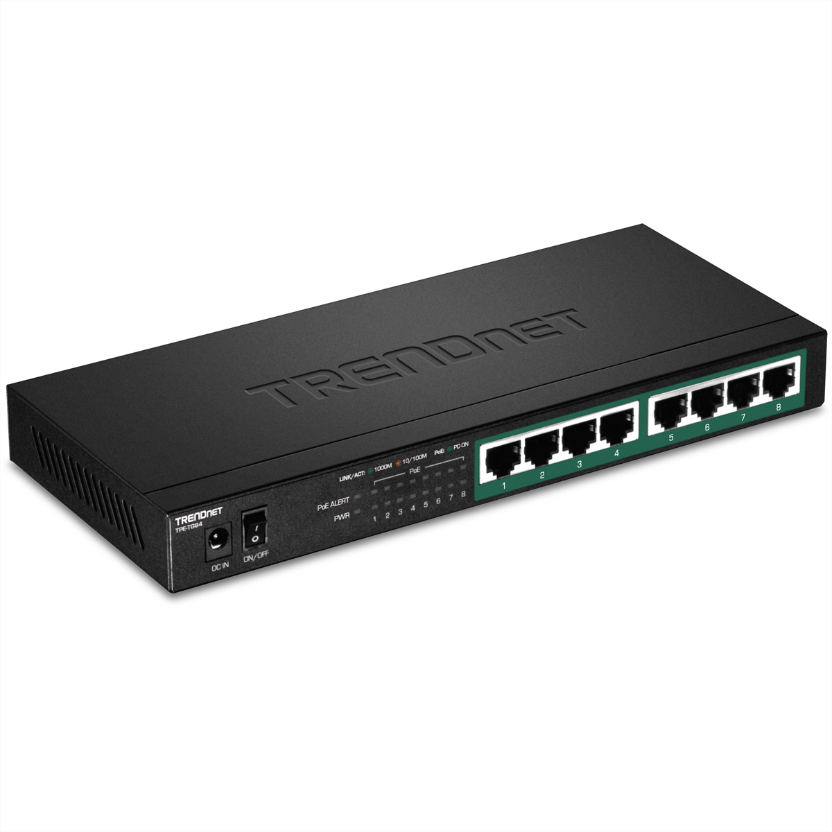 TRENDnet TPE-TG84 8-Port PoE Switch Gigabit PoE+ 120W
