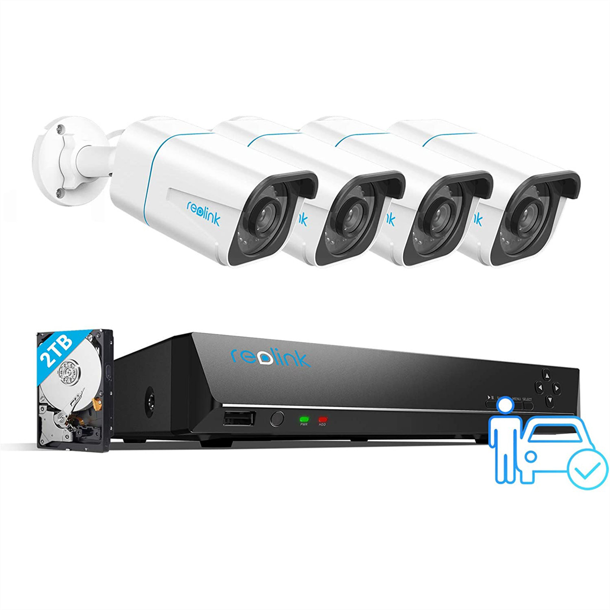 Reolink RLK8-810B4-A Intelligente 4K Videoüberwachung mit Auto- & Personenerkenn