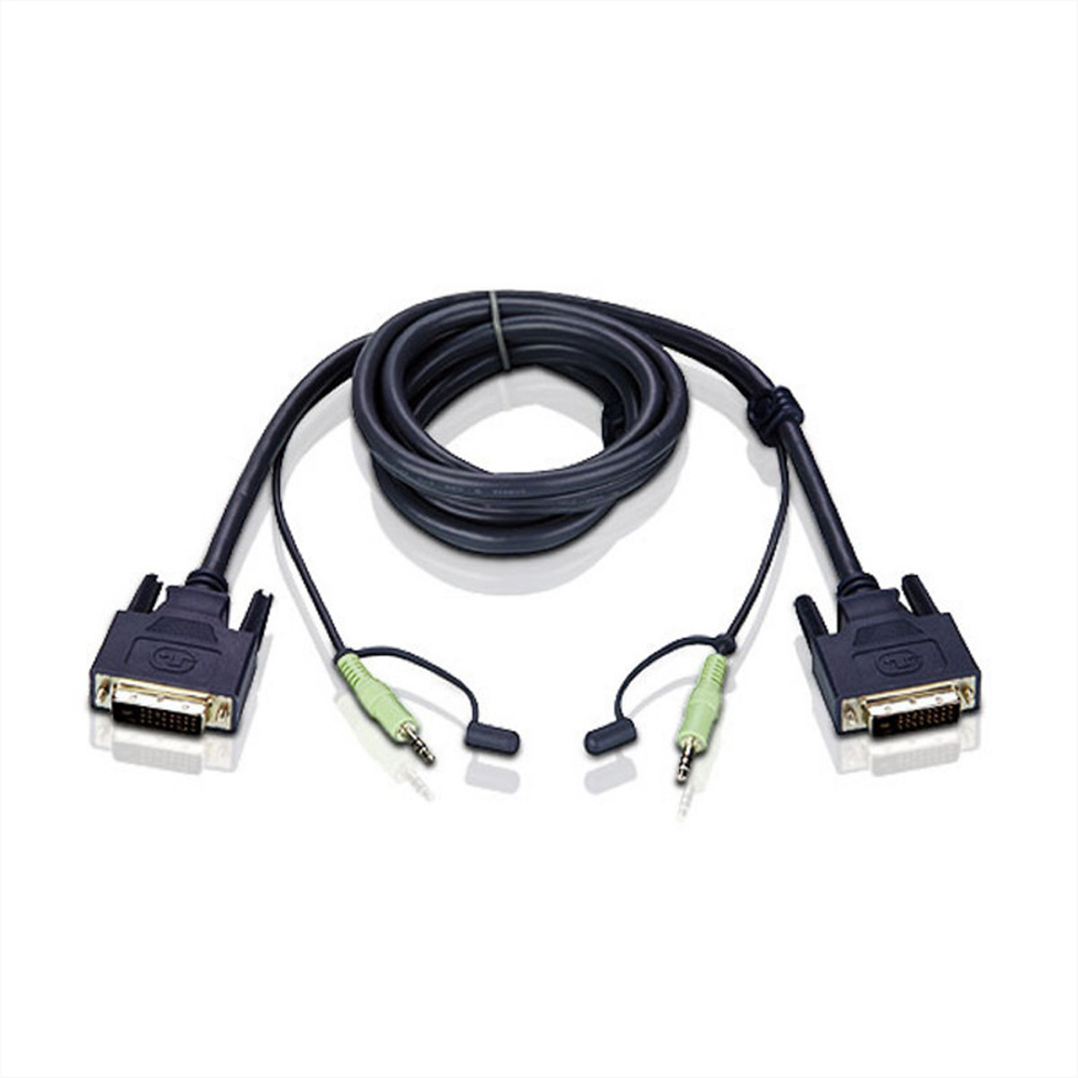 ATEN 2L-7D02V Kabel DVI-D Single Link KVM Kabel 1,8m , schwarz, 1,8 m
