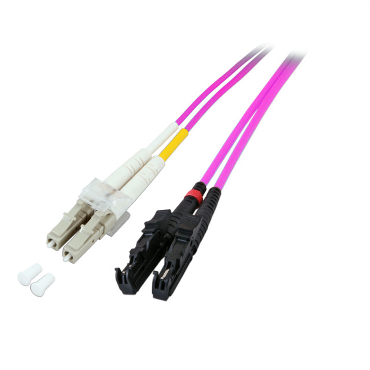 LWL-Kabel dupl. 50/125µm OM4, E2000/LC, violett, 1 m