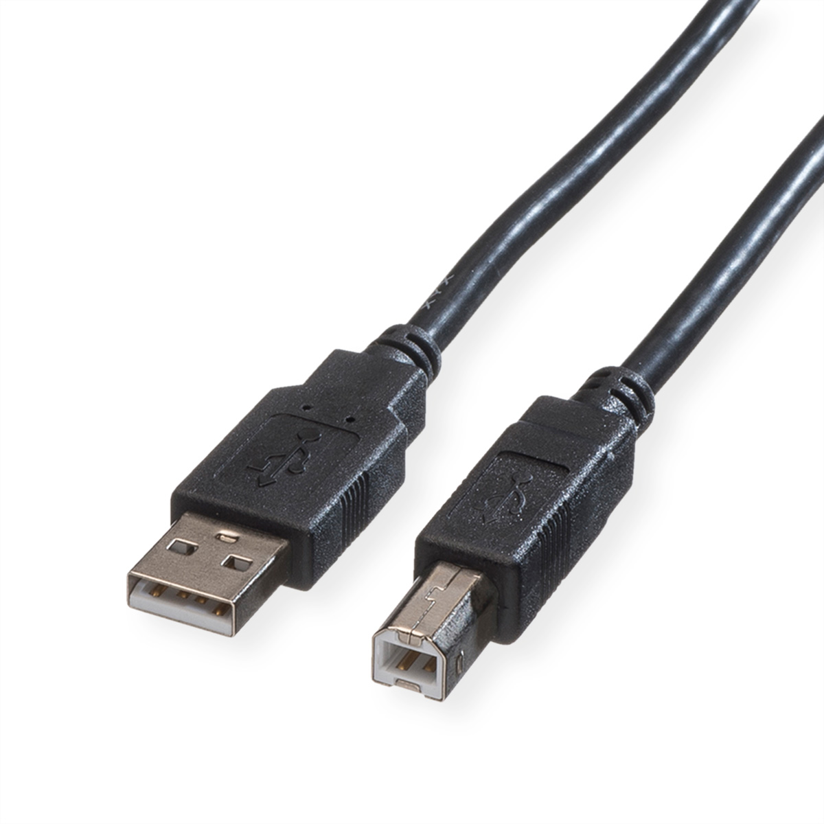 ROLINE GREEN USB 2.0 Kabel, Typ A-B, schwarz, 0,8 m