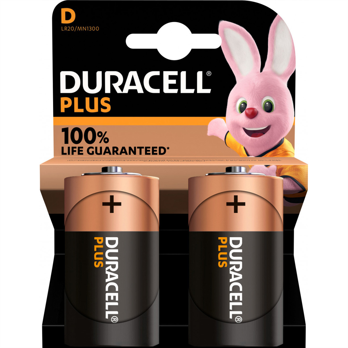 DURACELL Plus Extra Life, Typ D (LR20), 2er Pack