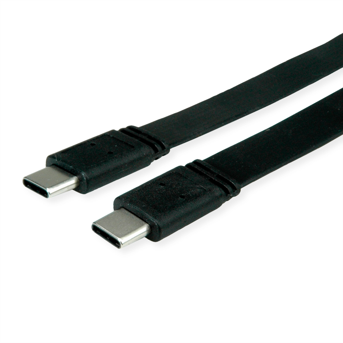 VALUE USB4 Gen 3 Kabel, Emark, C-C, ST/ST, 40Gbit/s, 100W, extra-flach, schwarz, 0,5 m