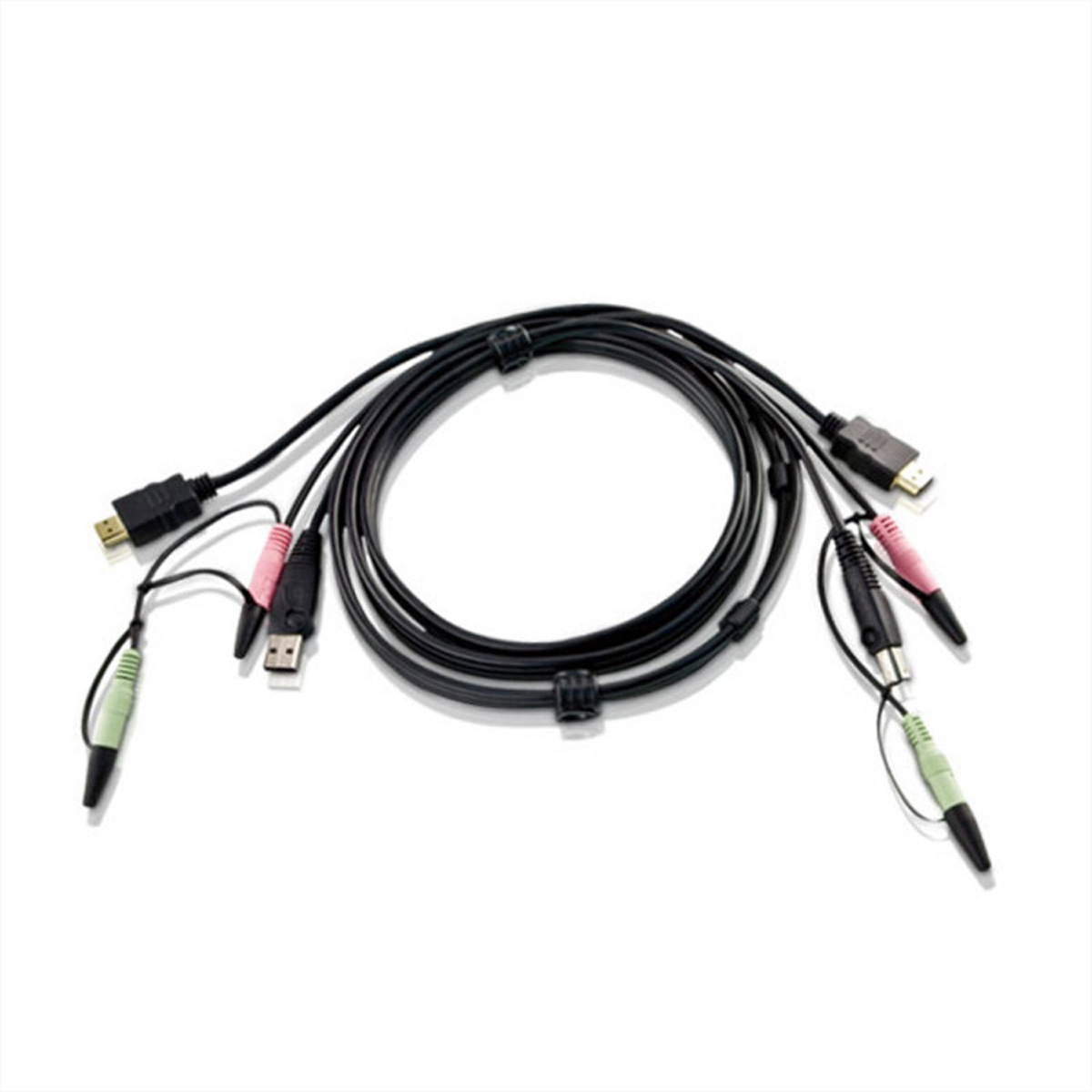 ATEN 2L-7D02UH HDMI KVM Anschlusskabel, USB 2.0, schwarz, 1,8 m