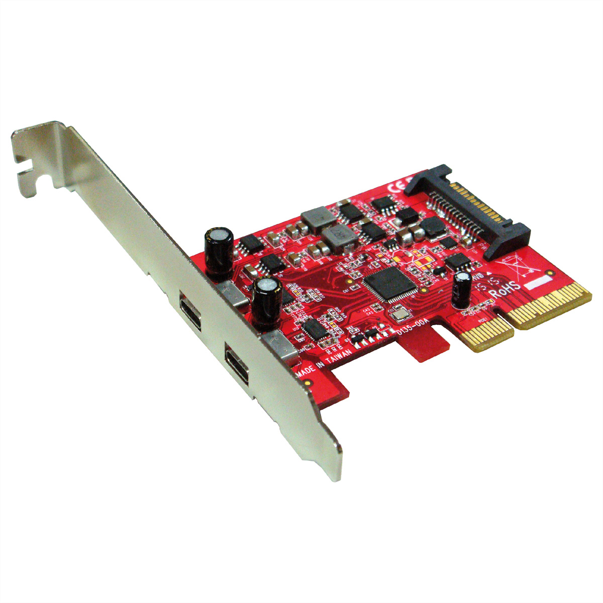 ROLINE PCI-Express-Karte, USB 3.2 Gen 2, 2 Ports Typ C