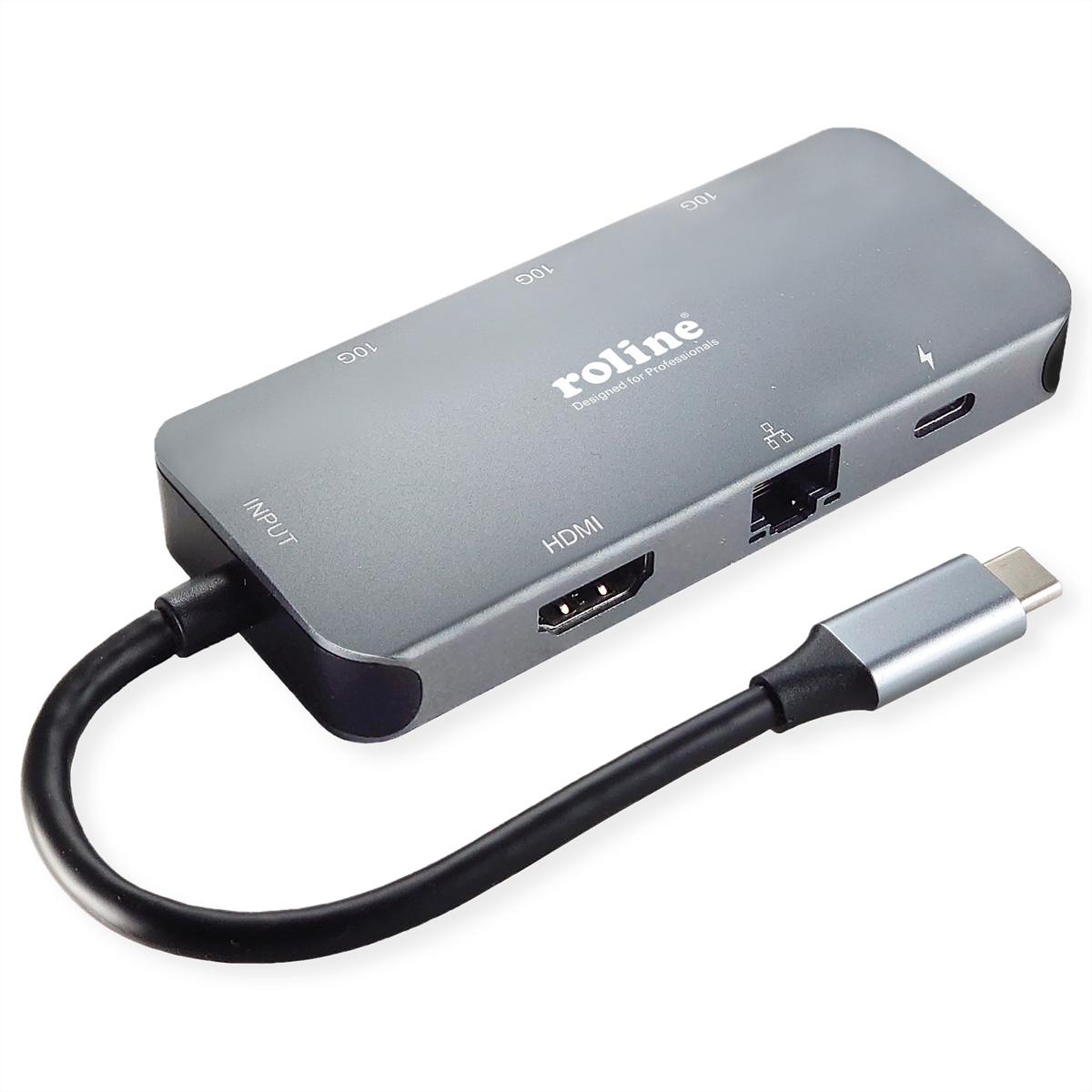 ROLINE USB 3.2 Gen 2 Typ C Multiport Dockingstation, 4K HDMI, LAN