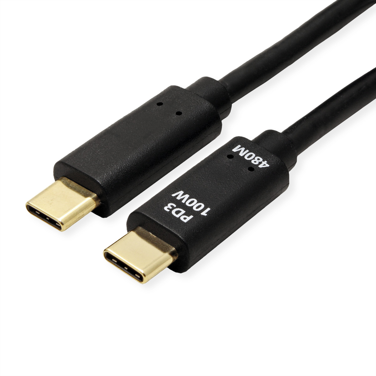 VALUE USB 2.0 Kabel, C-C, ST/ST, 100W, schwarz, 1 m