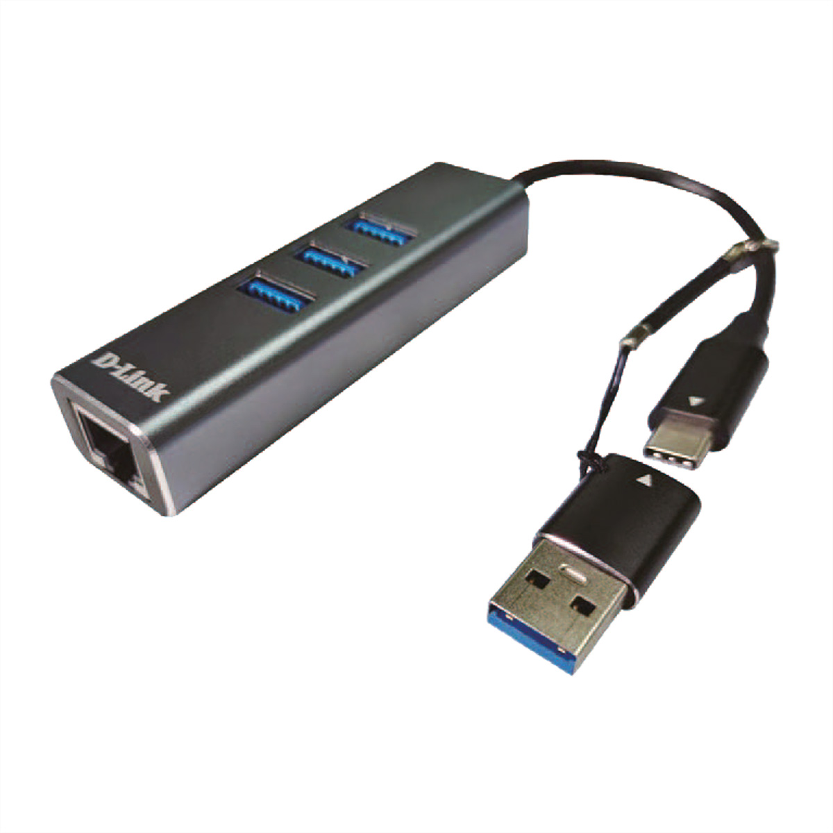 D-Link DUB-2332 USB-C Gigabit Adapter mit 3 USB3.0 Ports