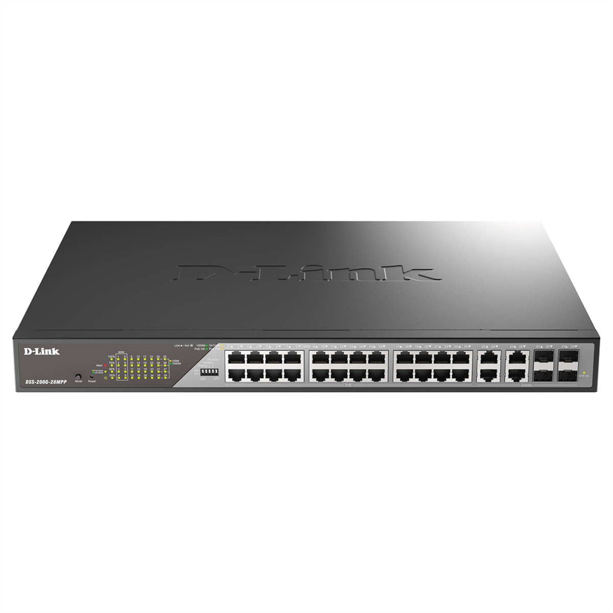 D-Link DSS-200G-28MPP/E 28-Port Switch, Desktop Gigabit PoE Surveillance 518W