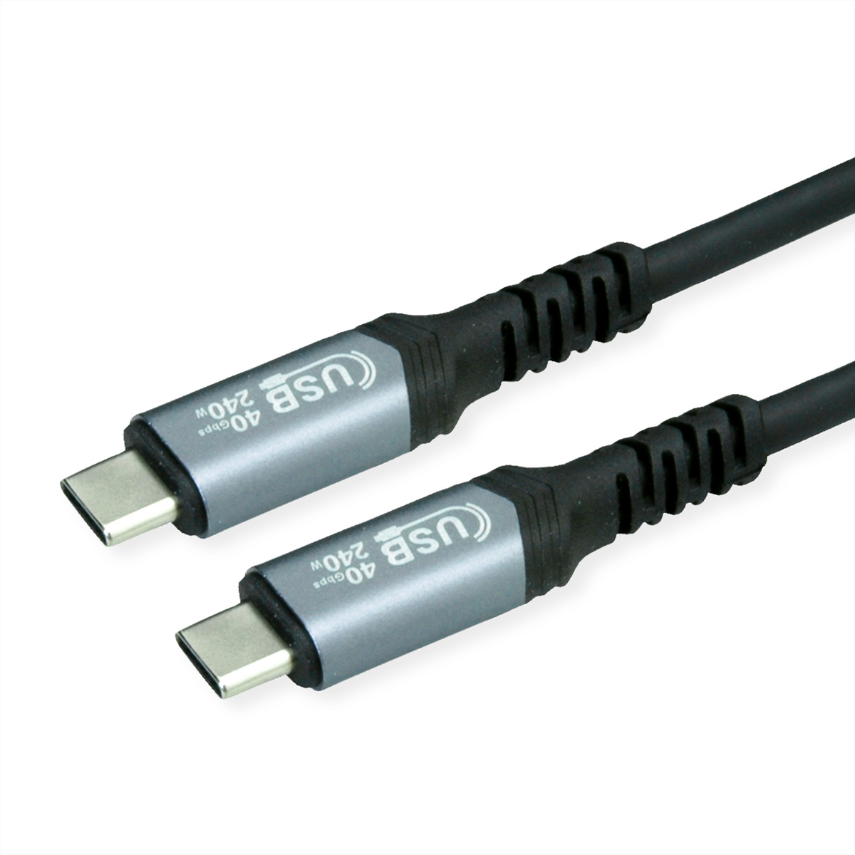 VALUE USB4 Gen3x2 Kabel, C?C, ST/ST, 40Gbit/s, 240W, schwarz, 1 m