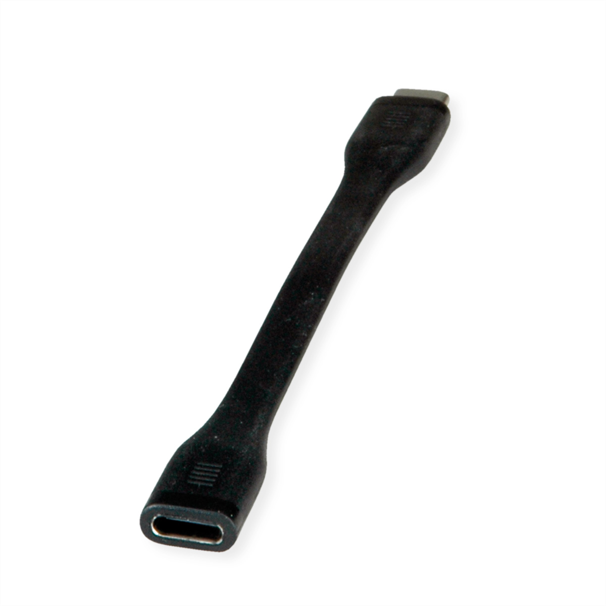 ROLINE USB4 Gen3x2 Kabel, Emark, Flach, C-C, ST/BU, 40Gbit/s, 100W, schwarz, 11,5 cm
