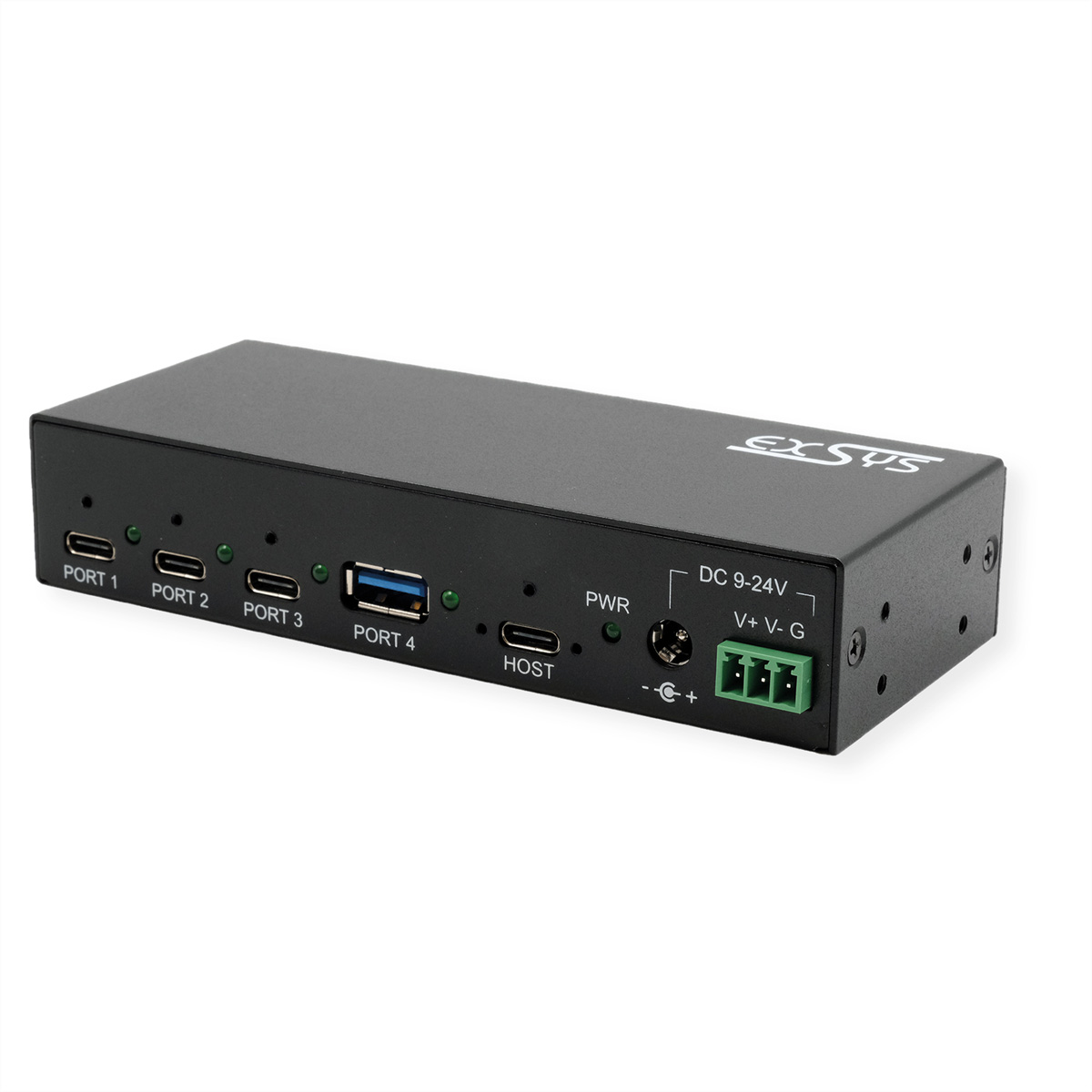 EX-12293HMS 4 Port USB 3.2 Metall HUB 3x C- und 1x A-Anschlüsse